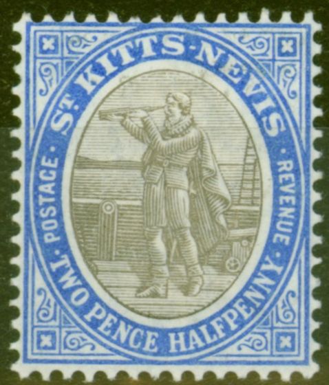 Collectible Postage Stamp from St Kitts & Nevis 1903 2 1/2d Grey-Black & Blue SG4 V.F Mtd Mint