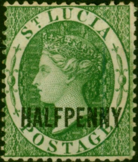 Rare Postage Stamp St Lucia 1882 1/2d Green SG25 Fine Unused