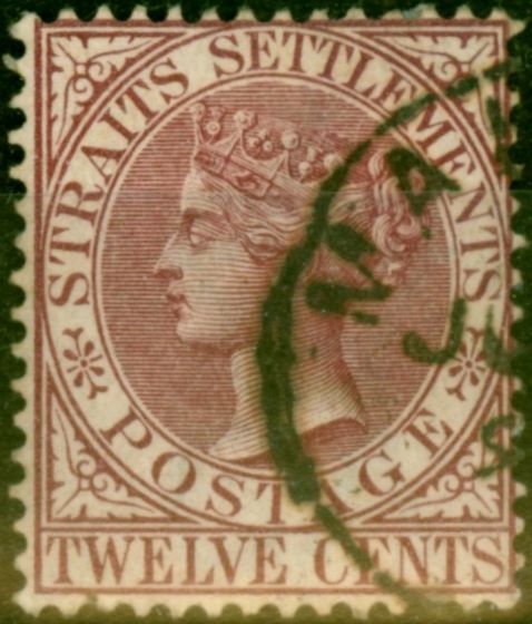 Collectible Postage Stamp from Straits Settlements 1883 12c Purple-Brown SG67 Fine Used