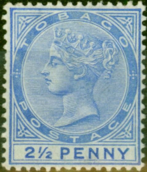 Valuable Postage Stamp Tobago 1883 2 1/2d Dull Blue SG16 Fine MM