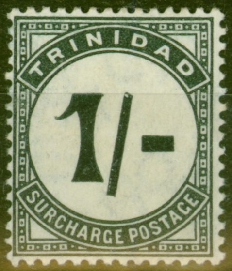 Collectible Postage Stamp from Trinidad 1905 1s Slate-Black SGD7ab Short Upright Stroke Fine Mtd Mint