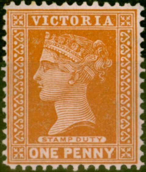 Valuable Postage Stamp from Victoria 1891 1d Orange-Brown Pink SG379 Fine & Fresh Mtd Mint