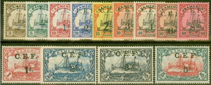 Old Postage Stamp from Cameroon C.E.F 1915 set of 13 SGB1-B13 Fine Mtd Mint