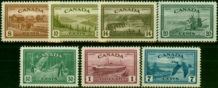 Collectible Postage Stamp Canada 1946 Peace Set of 7 SG401-407 V.F VLMM