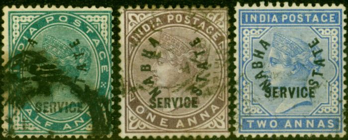 Valuable Postage Stamp from Nabha 1885 Set of 3 SG01-03 Good to Fine Used