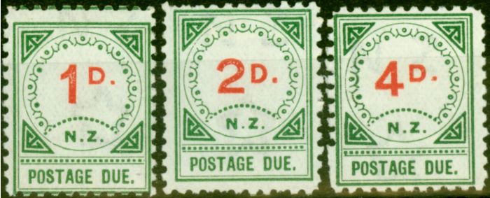 Old Postage Stamp from New Zealand 1899 Postage Due Set of 3 SGD14-D16 Fine & Fresh Mtd Mint