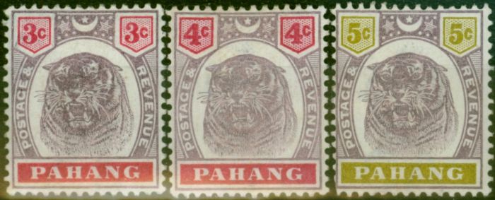 Old Postage Stamp Pahang 1895-99 Set of 3 SG14-16 Good MM