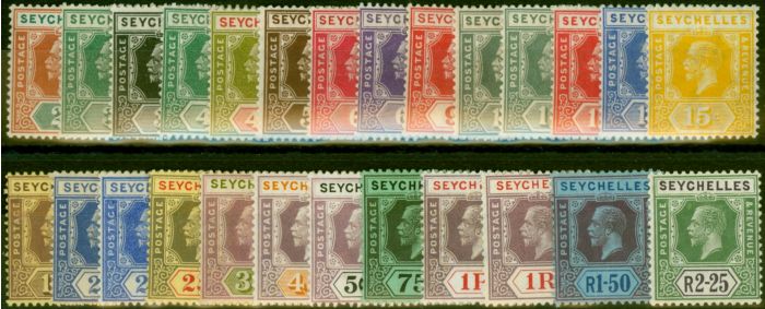 Valuable Postage Stamp Seychelles 1921-32 Extended Set of 26 to 2R25 SG98-122 Fine & Fresh MM