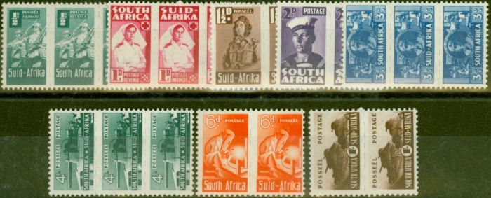 Rare Postage Stamp from South Africa 1942-44 War Effort set of 8 SG97-104 V.F Very Lightly Mtd Mint