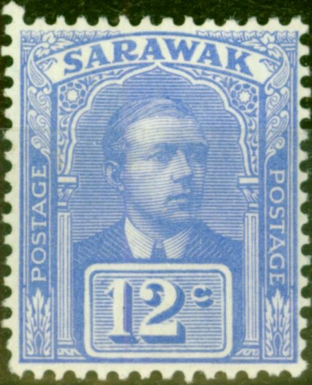 Collectible Postage Stamp from Sarawak 1922 12c Bright Blue SG70 Fine Mtd Mint