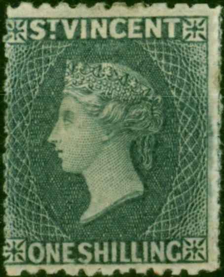 St Vincent 1866 1s Slate-Grey SG11 Fine MM . Queen Victoria (1840-1901) Mint Stamps