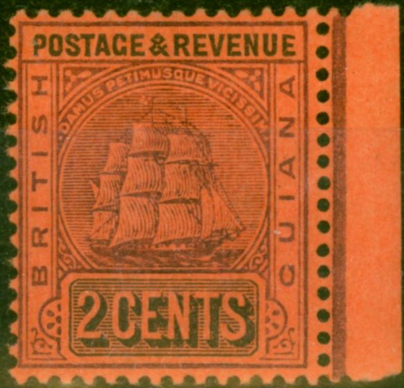 Rare Postage Stamp British Guiana 1905 2c Purple & Black-Red SG241 Fine LMM