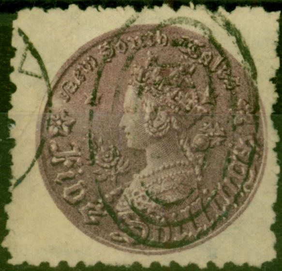 Old Postage Stamp N.S.W 1882 5s Deep Purple SG177a P.10 Good Used