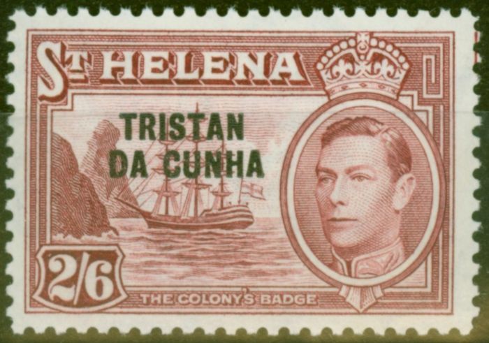 Valuable Postage Stamp from Tristan Da Cunha 1952 2s6d Maroon SG10 V.F MNH