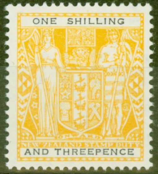 Valuable Postage Stamp from New Zealand 1955 1s3d Yellow & Black SGF192a Wmk Upright V.F MNH