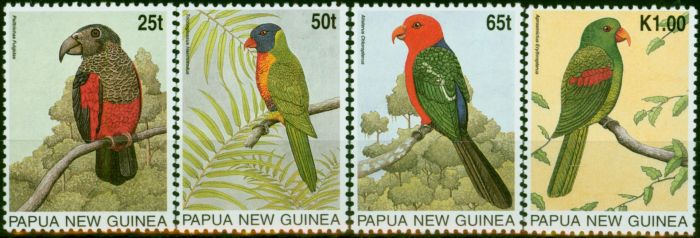 Collectible Postage Stamp Papua New Guinea 1996 Parrots Set of 4 SG776-779 V.F MNH