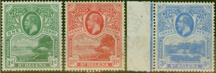 Collectible Postage Stamp from St Helena 1922 set of 3 SG89-91 Fine Very Lightly Mtd Mint
