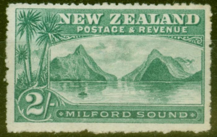 Old Postage Stamp from New Zealand 1902 2s Blue-Green SG328a Fine Mtd Mint