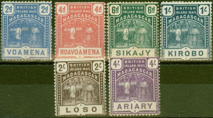 Rare Postage Stamp from Madagascar 1895 set of 6 SG57-62 Fine Mtd Mint