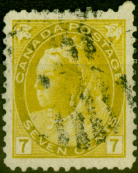 Rare Postage Stamp from Canada 1902 7c Greenish Yellow SG161 Fine Used (2)