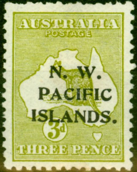 Collectible Postage Stamp from New Guinea 1915 3d Yellow-Olive SG76 Fine Mtd Mint