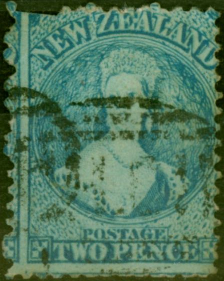 Old Postage Stamp New Zealand 1864 2d Pale Blue SG105 Good Used