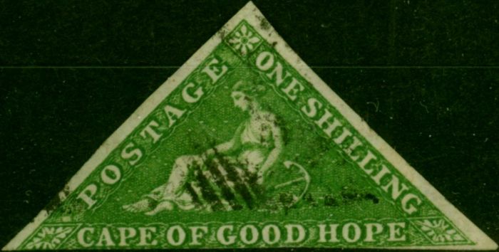 C.O.G.H 1858 1s Bright Yellow-Green SG8 Good Used . Queen Victoria (1840-1901) Used Stamps