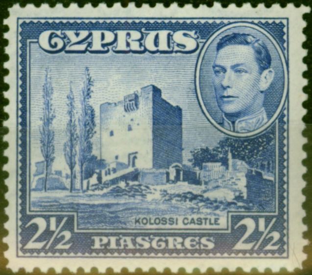 Collectible Postage Stamp from Cyprus 1938 2 1/2pi Ultramarine SG156 Fine Lightly Mtd Mint (2)