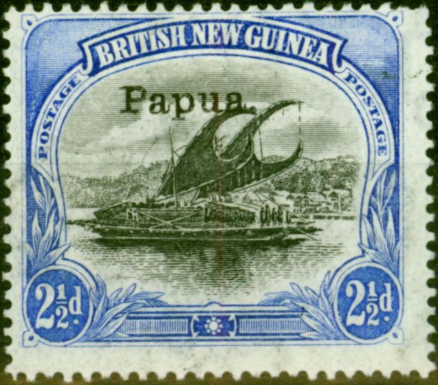 Rare Postage Stamp from Papua New Guinea 1907 2 1/2d Black & Ultramarine SG41 Fine Mtd Mint