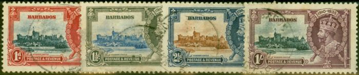 Collectible Postage Stamp from Barbados 1935 Jubilee Set of 4 SG241-244 Fine Used