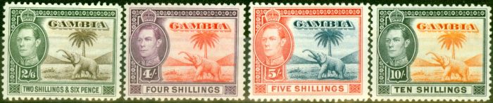 Valuable Postage Stamp from Gambia 1938 Set of 4 Top Values SG158-161 Fine Lightly Mtd Mint