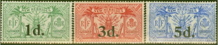 Valuable Postage Stamp from New Hebrides 1924 set of 3 SG40-42 Fine Lightly Mtd Mint
