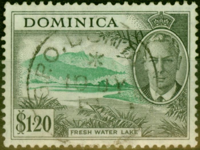 Valuable Postage Stamp from Dominica 1951 $1.20 Emerald & Black SG133 V.F.U