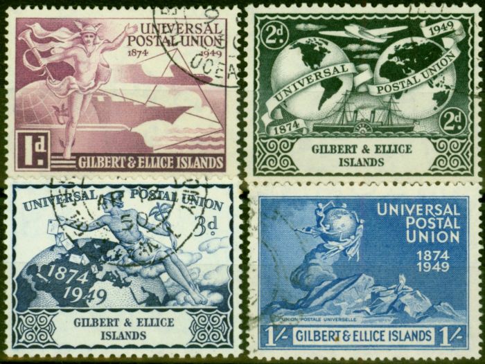 Gilbert & Ellice Islands 1949 UPU Set of 4 SG59-62 V.F.U King George VI (1936-1952) Old Universal Postal Union Stamp Sets