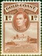 Collectible Postage Stamp from Gold Coast 1938 1d Red-Brown SG121 Line Perf 12 Fine LMM