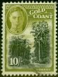 Valuable Postage Stamp from Gold Coast 1948 10s Black & Sage-Green SG146 Fine Used