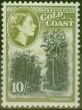 Valuable Postage Stamp from Gold Coast 1954 10s Black & Olive-Green SG164 V.F MNH