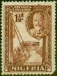 Rare Postage Stamp from Nigeria 1936 1 1/2d Brown SG36a P.12.5 x 13.5 Average MNH