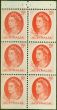 Rare Postage Stamp Australia 1963 5d Red SG354cb Booklet Pane of 6 V.F MNH