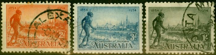 Collectible Postage Stamp from Australia 1934 Set of 3 SG147-149 Good Used