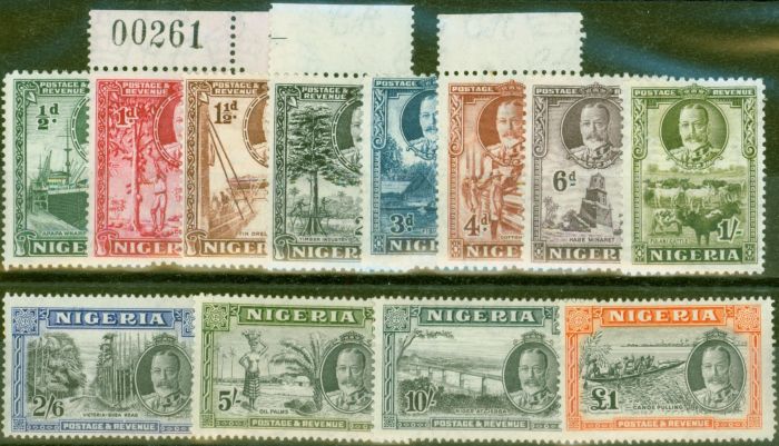 Collectible Postage Stamp from Nigeria 1936 Set of 12 SG34-45 V.F Very Lightly Mtd Mint