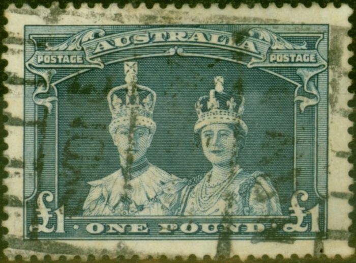 Valuable Postage Stamp Australia 1938 £1 Bluish Slate SG178 Good Used