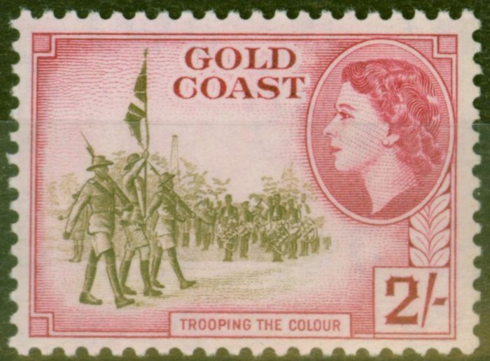 Collectible Postage Stamp from Gold Coast 1954 2s Brown-Olive & Carmine SG162 V.F MNH