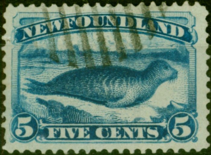 Rare Postage Stamp Newfoundland 1880 5c Pale Dull Blue SG48 Fine Used