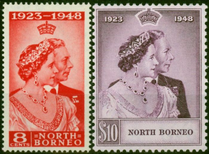 North Borneo 1948 RSW Set of 2 SG350-351 Fine LMM . King George VI (1936-1952) Mint Stamps