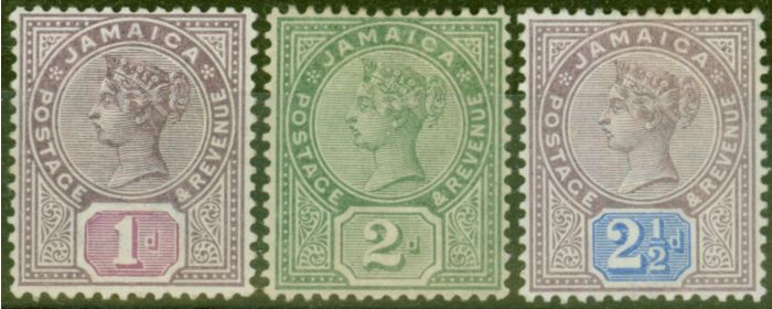 Old Postage Stamp from Jamaica 1889-91 set of 3 SG27-29 Fine Mtd Mint