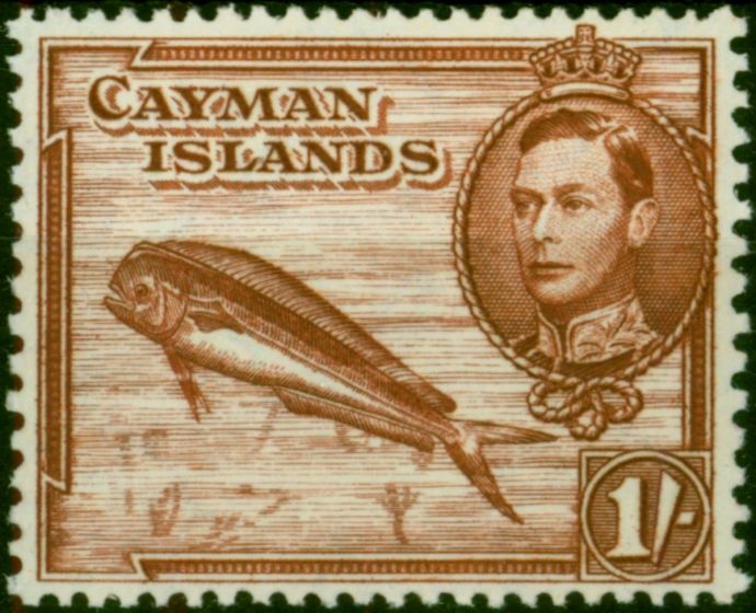 Cayman Islands 1938 1s Red-Brown SG123 Fine LMM. King George VI (1936-1952) Mint Stamps