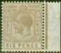 Rare Postage Stamp from Bahamas 1912 6d Bistre-Brown SG86a Malformed E Fresh Very Lightly Mtd Mint