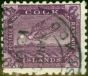 Rare Postage Stamp from Cook Islands 1902 6d Purple SG34 Fine Used