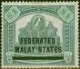Valuable Postage Stamp from Fed Malay States 1900 $1 Green & Pale Green SG11 Good MM